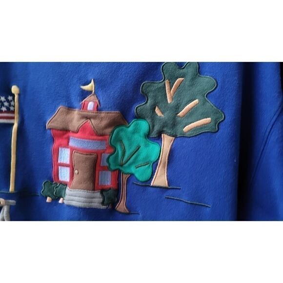 Embriodered Teacher Sweatshirt Bechamel Vintage Women's Top Size Large Blue - Picture 8 of 13